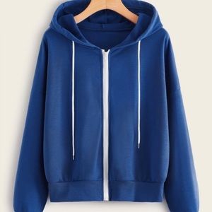 Shein blue zip up